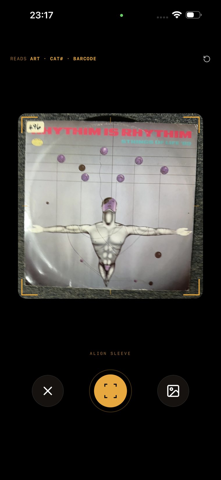 Wax Vault scanning a record cover with AI